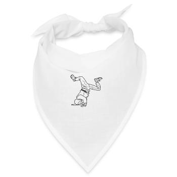 B Boy B-Boy Elbow Freeze schwarz Breakdance - Bandana Dreieckstuch - Weiß - Vorne