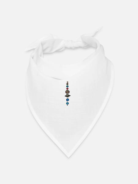 Planeten - Bandana Dreieckstuch - Weiß