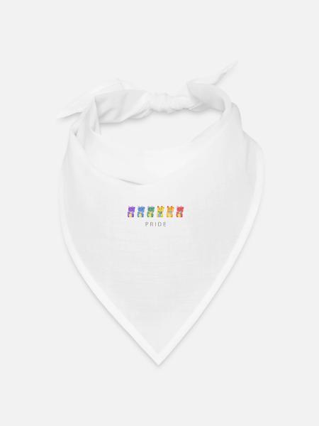 Pride Month Winkekatze - Bandana Dreieckstuch - Weiß