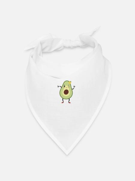 Mädchen Avocado mit Blume in ihren Haaren - Bandana Dreieckstuch - Weiß