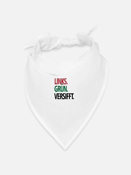 Links Grün Versifft Anti Rassismus Toleranz - Bandana Dreieckstuch - Weiß