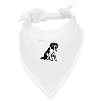 Bernhardiner - Bandana Dreieckstuch - Weiß - Vorne