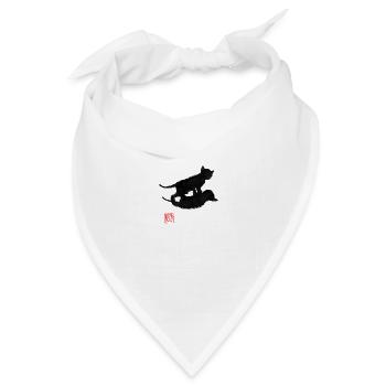 cat shadow - Bandana Dreieckstuch - Weiß - Vorne