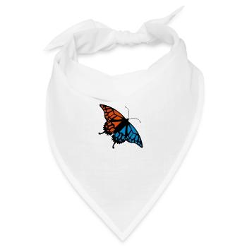 Schmetterling (Farben personalisierbar) - Bandana Dreieckstuch - Weiß - Vorne