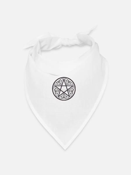 Pentagramm - Bandana Dreieckstuch - Weiß