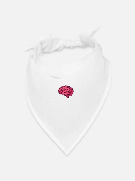 Gehirn - Bandana Dreieckstuch - Weiß