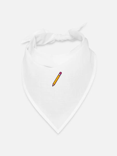Stift - Bleistift - Bandana Dreieckstuch - Weiß