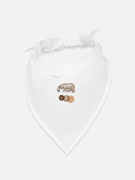 LOVE, LIEBE, BÄRENLIEBE, MAMA, BABY, BÄR, LIEBE - Bandana Dreieckstuch - Weiß