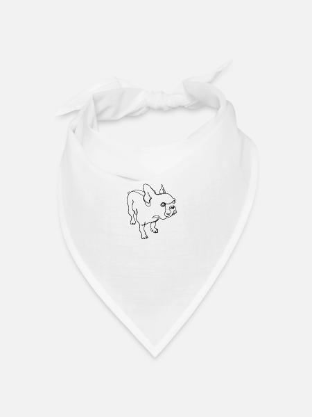 Französische Bulldoge - Bandana Dreieckstuch - Weiß