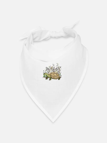 Schildkröte - Bandana Dreieckstuch - Weiß