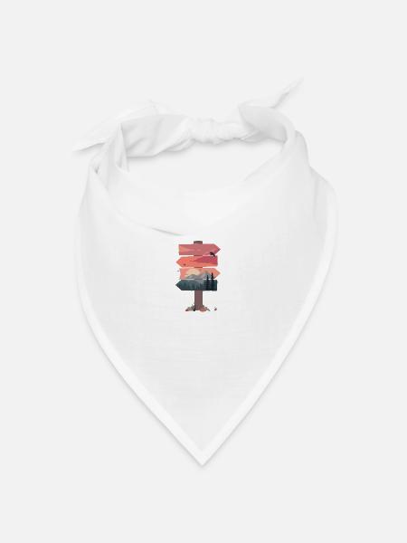 Wegweiser - Bandana Dreieckstuch - Weiß