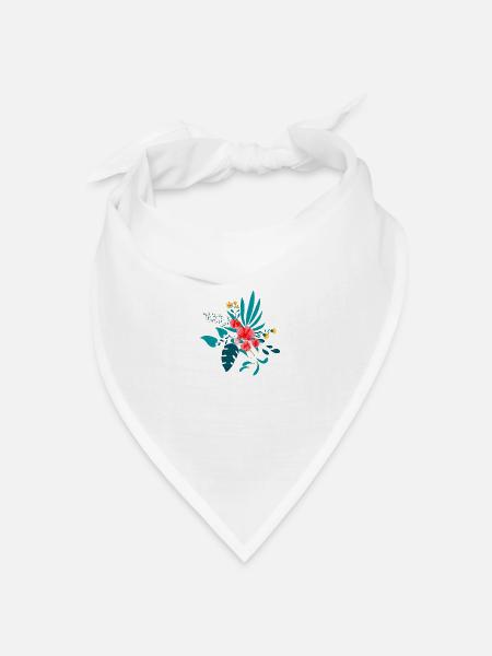 Blumenstrauß - Bandana Dreieckstuch - Weiß