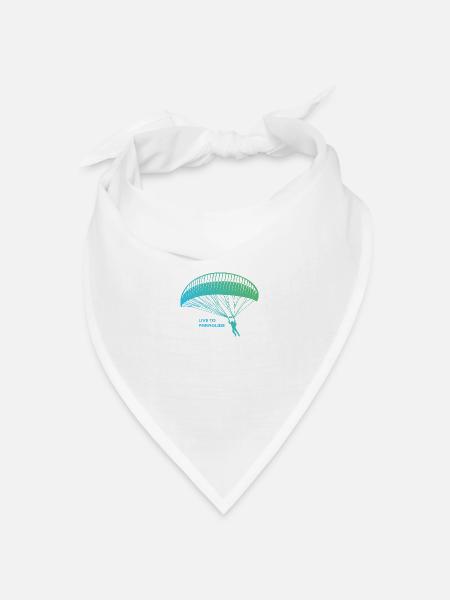 Live to Paraglide - Paragliding - Bandana Dreieckstuch - Weiß