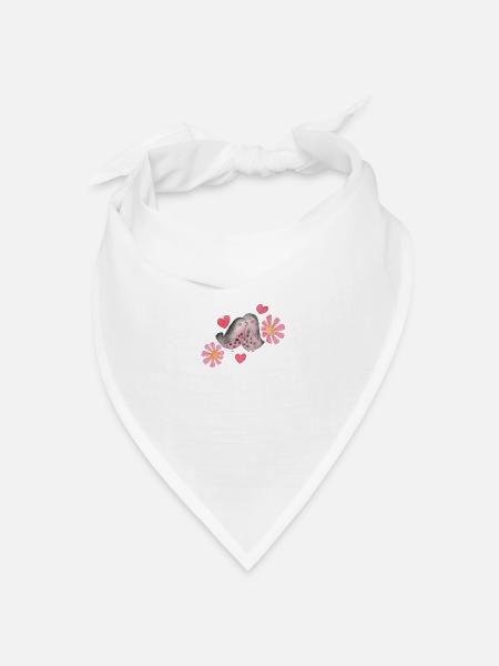 Liebesvogel-Muster - Bandana Dreieckstuch - Weiß