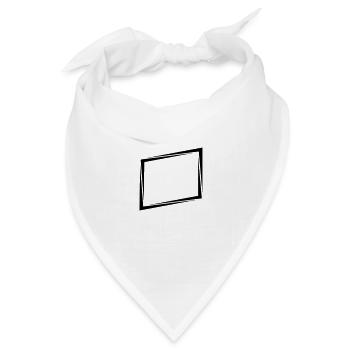 Schild Rechteck Rahmen - Bandana Dreieckstuch - Weiß - Vorne