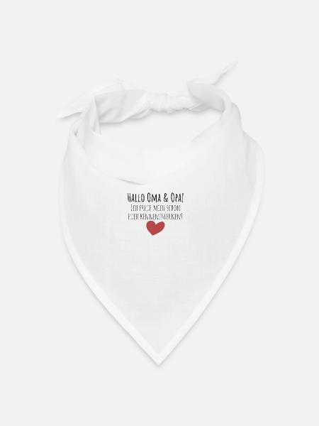 Hallo Oma und Opa! - Bandana Dreieckstuch - Weiß