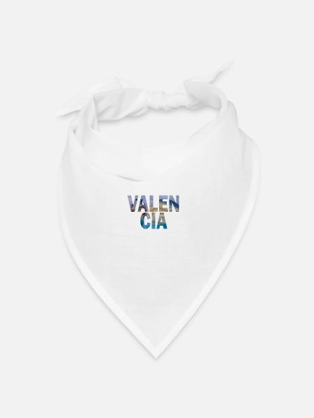 Valencia paisaje urbano - Bandana Dreieckstuch - Weiß