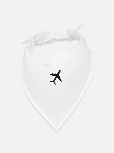 Flugzeug - Bandana Dreieckstuch - Weiß