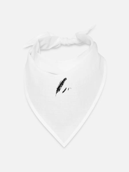 Federn - Bandana Dreieckstuch - Weiß