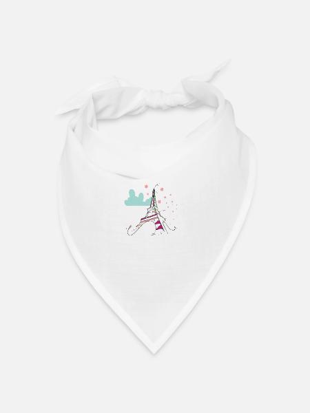 Eiffelturm - Bandana Dreieckstuch - Weiß