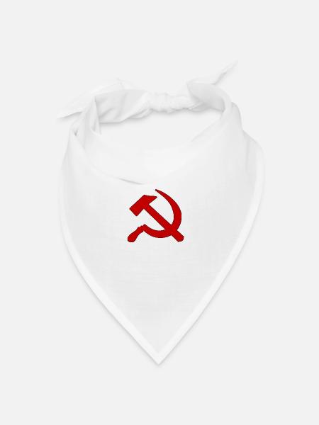 Roter Hammer und Sichel | Kommunismus Sweater - Bandana Dreieckstuch - Weiß