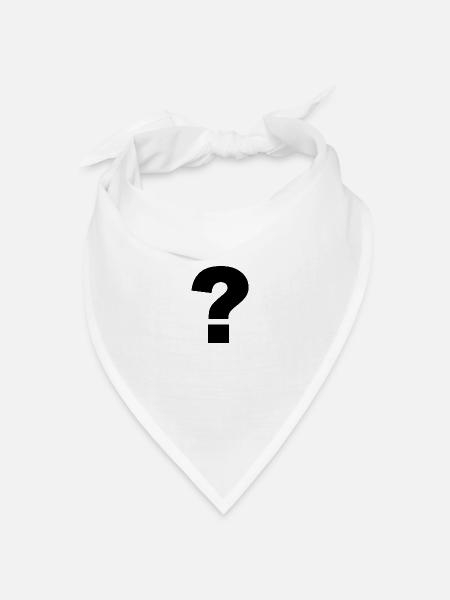 Fragezeichen black - Bandana Dreieckstuch - Weiß
