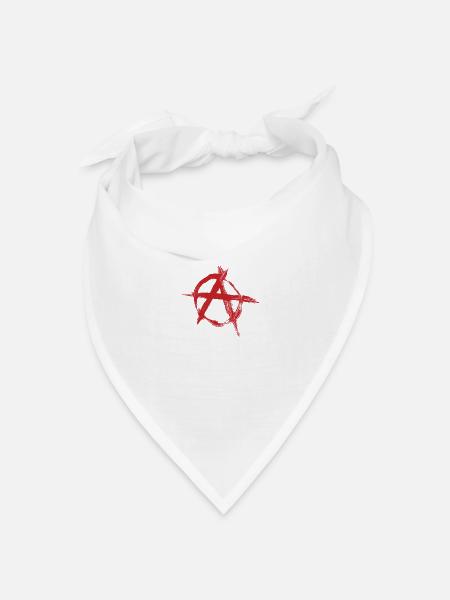 Anarchie - Bandana Dreieckstuch - Weiß