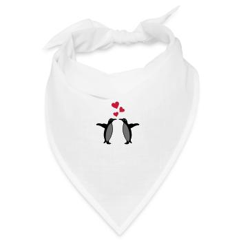 pinguine herzen - Bandana Dreieckstuch - Weiß - Vorne