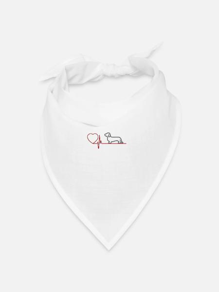 Dackel - Bandana Dreieckstuch - Weiß