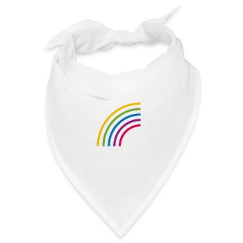 HALBER REGENBOGEN LINIEN - Bandana Dreieckstuch - Weiß - Vorne