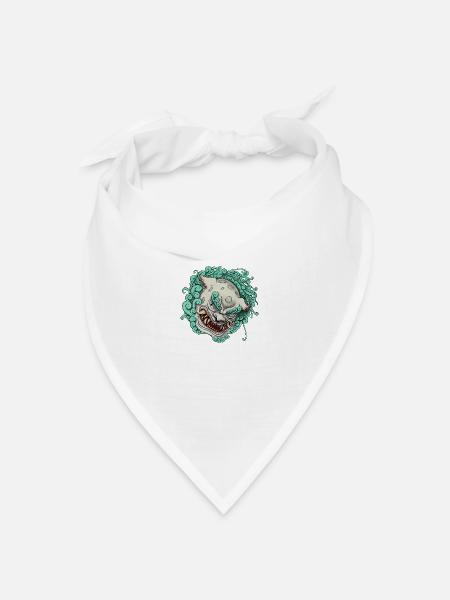 Tibetischer Schneelöwe - Bandana Dreieckstuch - Weiß