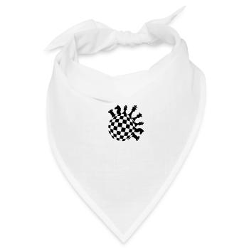 Rund Schach Kreis - Bandana Dreieckstuch - Weiß - Vorne