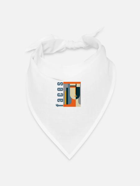 Faces - Bandana Dreieckstuch - Weiß