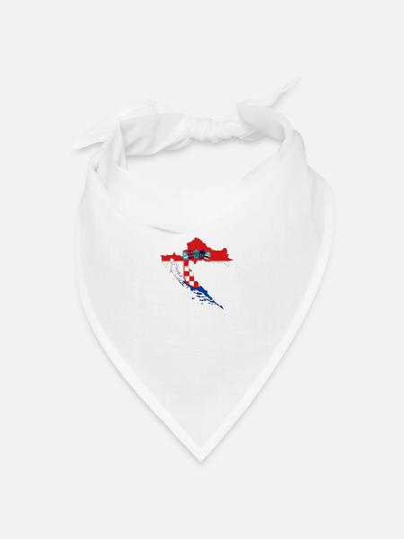 Kroatien - Bandana Dreieckstuch - Weiß