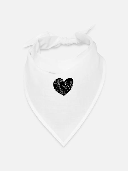 I Love all Animals - Bandana Dreieckstuch - Weiß
