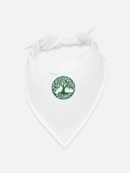 Baum des Lebens - Bandana Dreieckstuch - Weiß