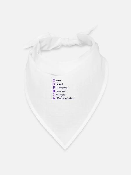 Sophia- Name und Charaktereigenschaften - Bandana Dreieckstuch - Weiß