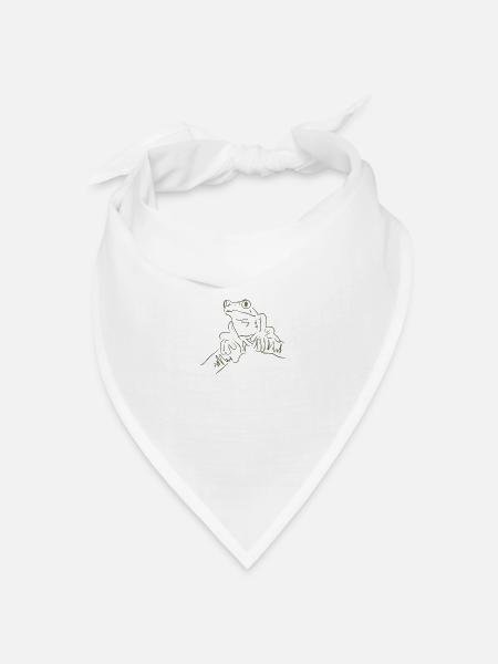 Frosch - Bandana Dreieckstuch - Weiß