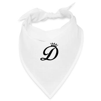 buchstabe D krone - Bandana Dreieckstuch - Weiß - Vorne