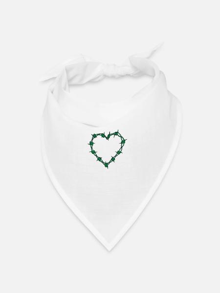 Stacheldraht Herz - Bandana Dreieckstuch - Weiß