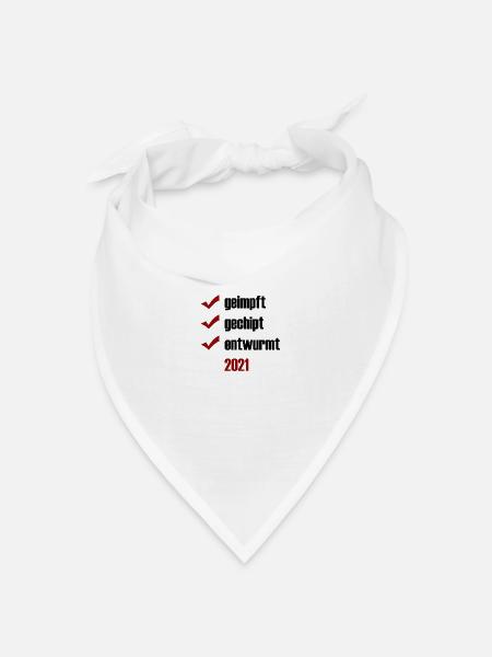 geimpft gechipt entwurmt - Bandana Dreieckstuch - Weiß
