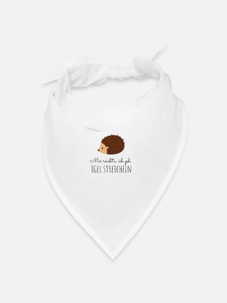 Igel streicheln - Bandana Dreieckstuch - Weiß