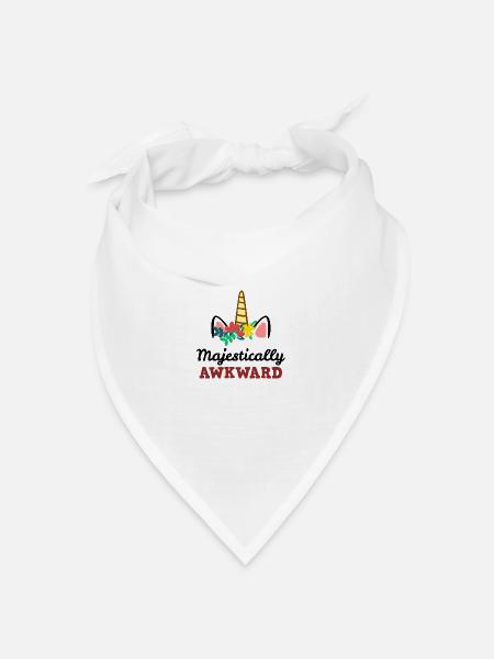 Majestätisch unbeholfenes Einhorn - Bandana Dreieckstuch - Weiß