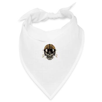 Kopf des Todes Kopf Motorrad krane skull motorcycle - Bandana Dreieckstuch - Weiß - Vorne