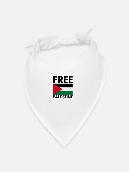 Freies Palästina - Bandana Dreieckstuch - Weiß