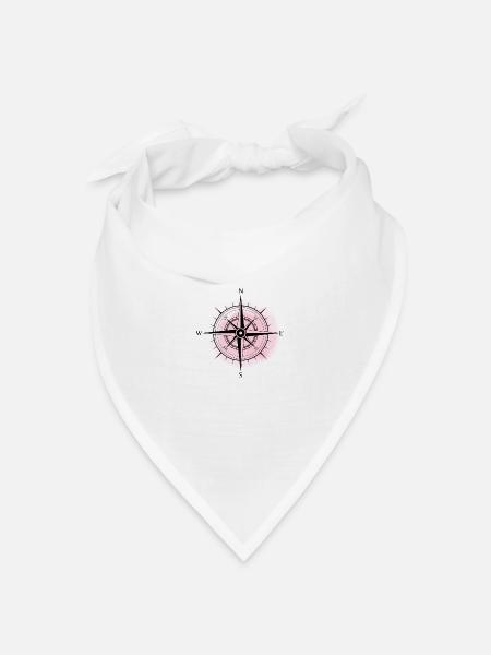 20210604 174434 0000 Kompass - travel - Bandana Dreieckstuch - Weiß