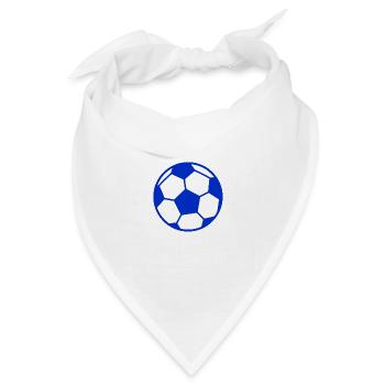 Fussball blau weiß - Bandana Dreieckstuch - Weiß - Vorne