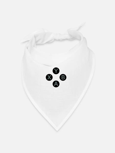 Gamecontroller-Tasten - Bandana Dreieckstuch - Weiß