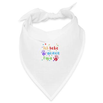 ICH LIEBE MEINEN PAPA - Bandana Dreieckstuch - Weiß - Vorne