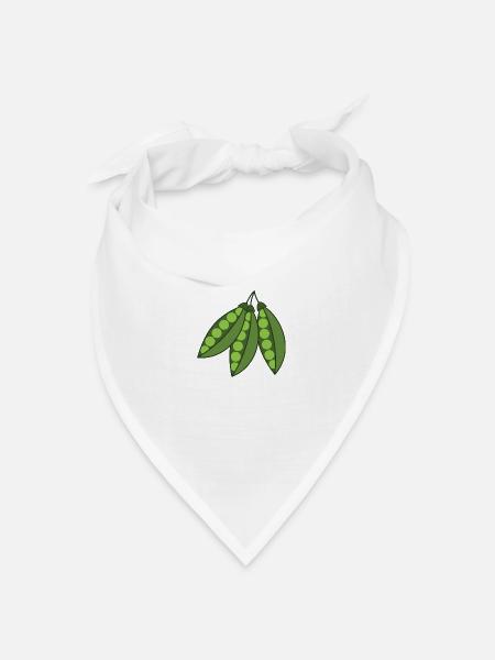 Erbsen - Bandana Dreieckstuch - Weiß